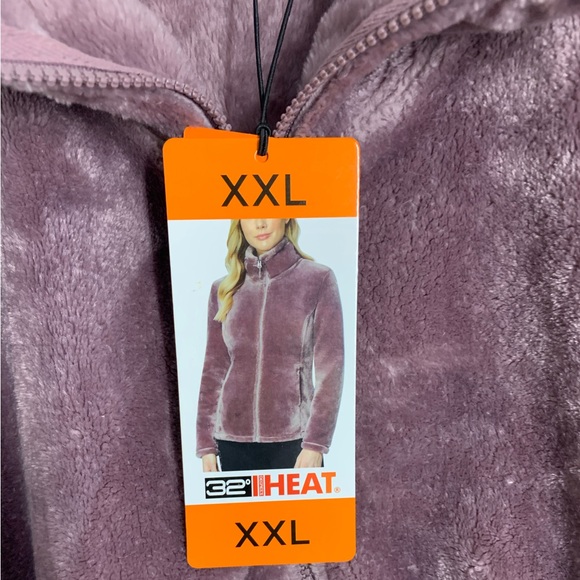 32 Degrees Heat Women Soft & Cozy Plush Luxe Velvet Full Zip Jacket Size XXL - Picture 5 of 8